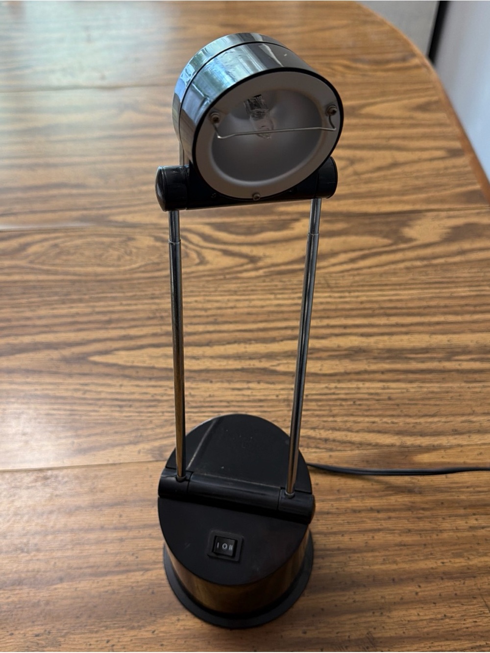 Adjustable Black Desk Lamp with Chrome Arms